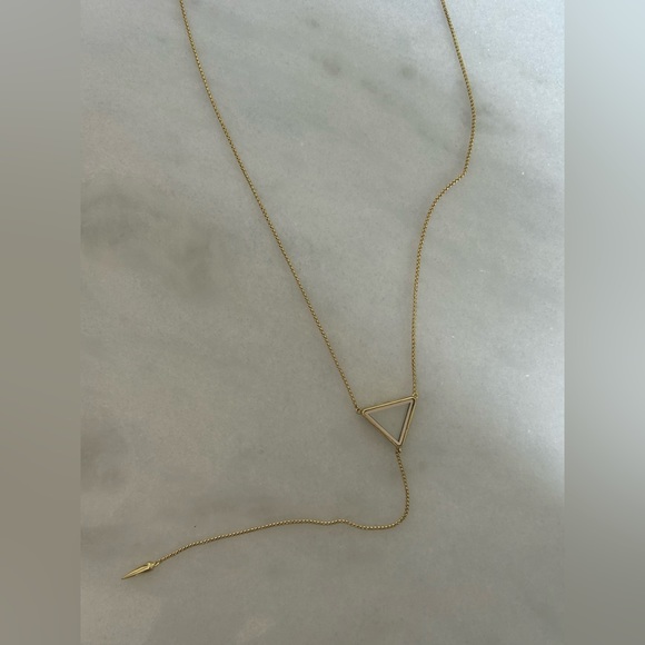 Origami Owl Gold Bolo Lariat Triangle Locket Necklace - Picture 2 of 6